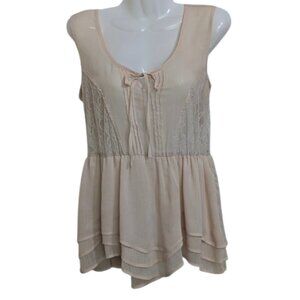 American Rag Regency Princess Cream Sleeveless Top  M